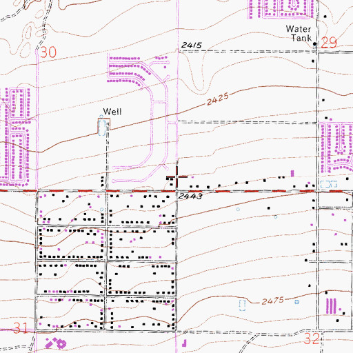 Topographic Map of West Lancaster Plaza Shopping Center, CA