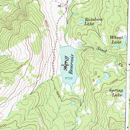 Topographic Map of Sheriff Reservoir, CO