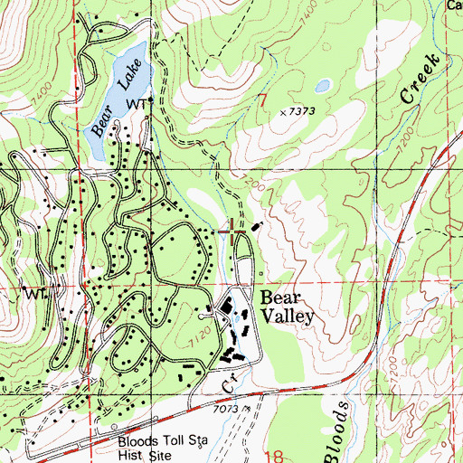 Topographic Map of Bear Valley Elementary School, CA
