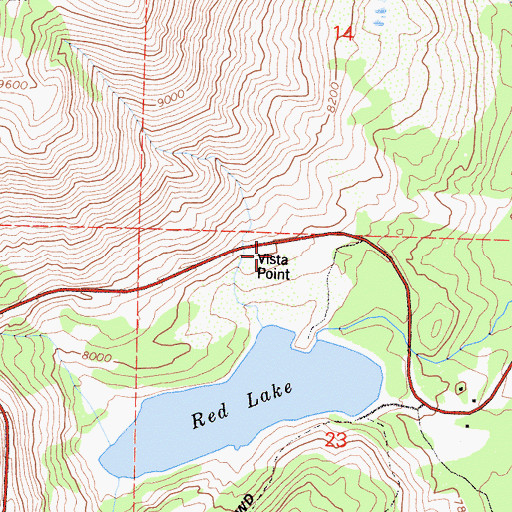 Topographic Map of Red Vista, CA