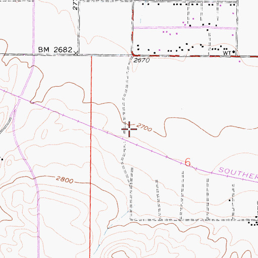 Topographic Map of Joshua Hills Elementary School, CA