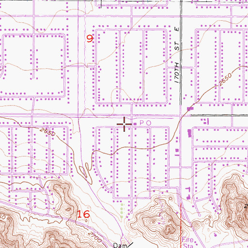 Topographic Map of Lake Los Angeles Branch Palmdale Post Office, CA