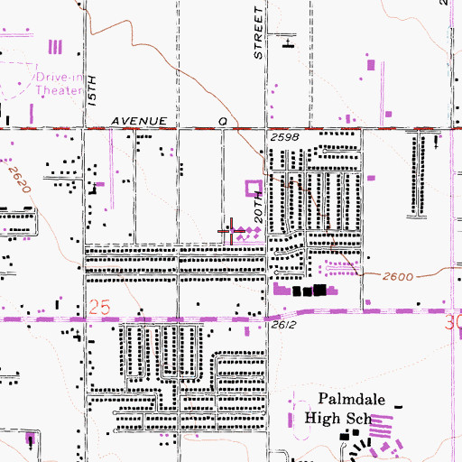Topographic Map of Tamarisk Elementary School (historical), CA