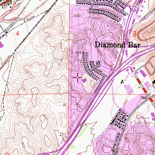 Topographic Map of Armstrong Elementary School, CA