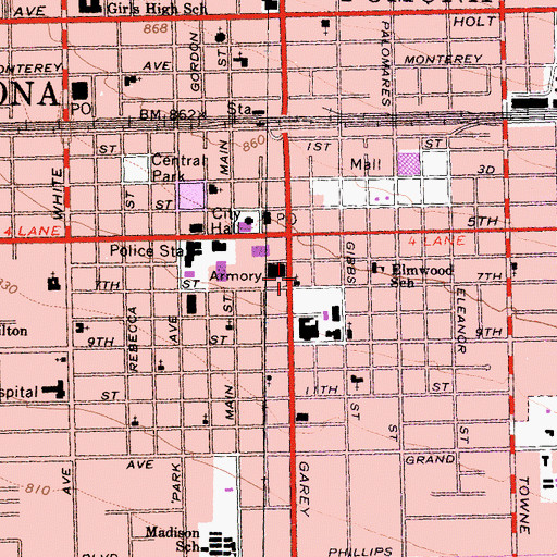 Topographic Map of Church of God, CA