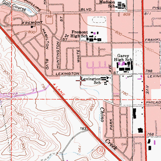 Topographic Map of Doctor Martin Luther King Junior Memorial Park, CA