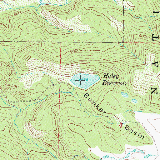 Topographic Map of Haley Reservoir, CO
