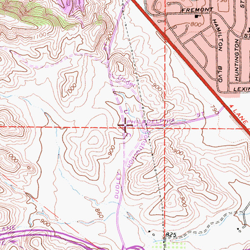 Topographic Map of Phillips Ranch Park, CA