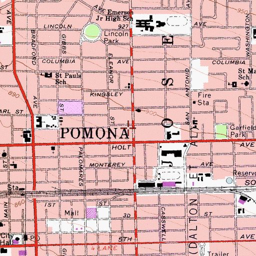 Topographic Map of Pilgrim Holiness Church, CA