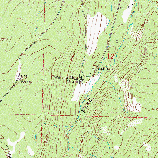 Topographic Map of Pyramid Guard Station, CO