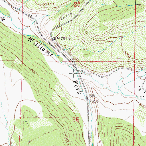 Topographic Map of Bunker Creek, CO