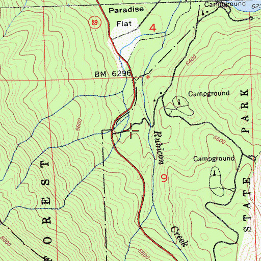Topographic Map of Balancing Rock Self-Guided Nature Trail, CA