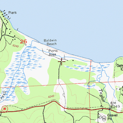 Topographic Map of Baldwin Beach Picnic Area, CA