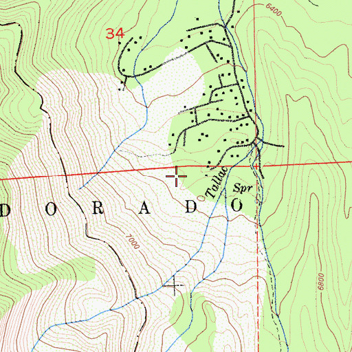 Topographic Map of Camp Shelly, CA