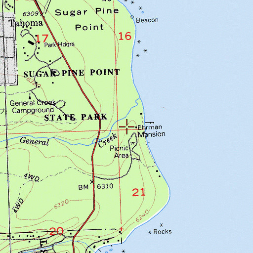 Topographic Map of Ehrman Mansion, CA