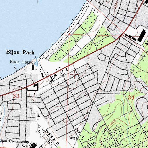 Topographic Map of First Baptist Church of South Lake Tahoe, CA
