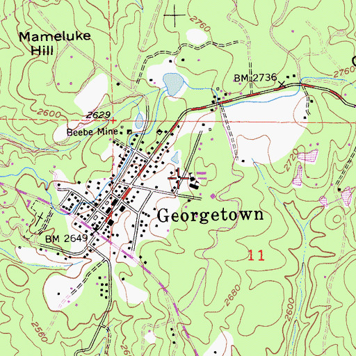 Topographic Map of Georgetown Elementary School, CA