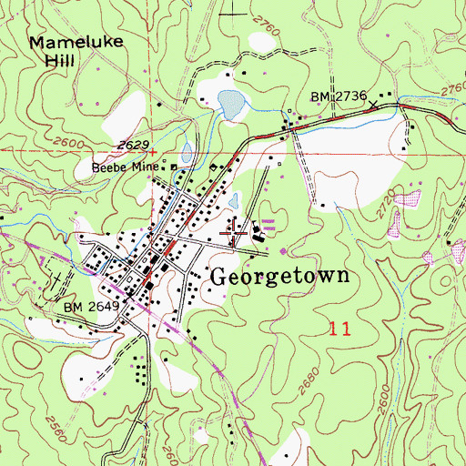 Topographic Map of Georgetown Intermediate School, CA
