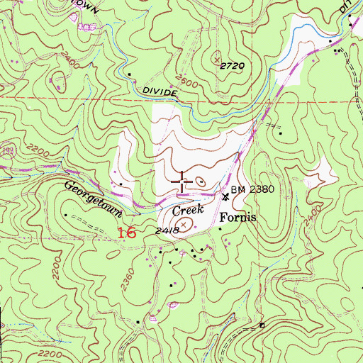 Topographic Map of Growlersburg State Conservation Camp, CA