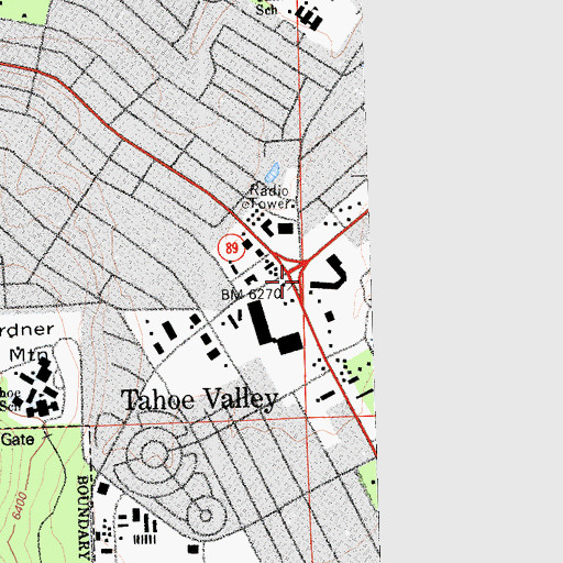 Topographic Map of Lampson Plaza Shopping Center, CA