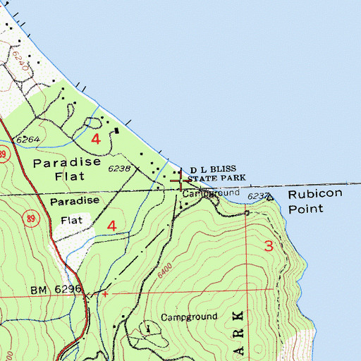 Topographic Map of Lester Beach, CA