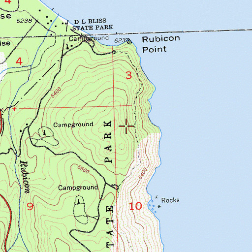 Topographic Map of Lighthouse Trail, CA