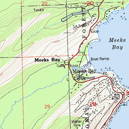 Topographic Map of Meeks Bay Ranger Station, CA