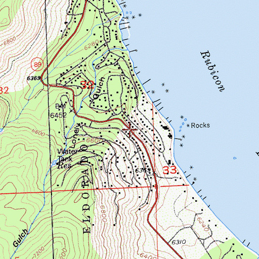 Topographic Map of Rubicon Properties, CA