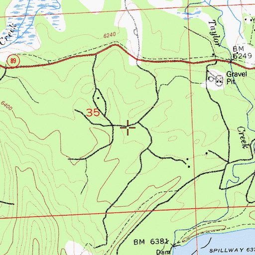 Topographic Map of Spring Creek, CA