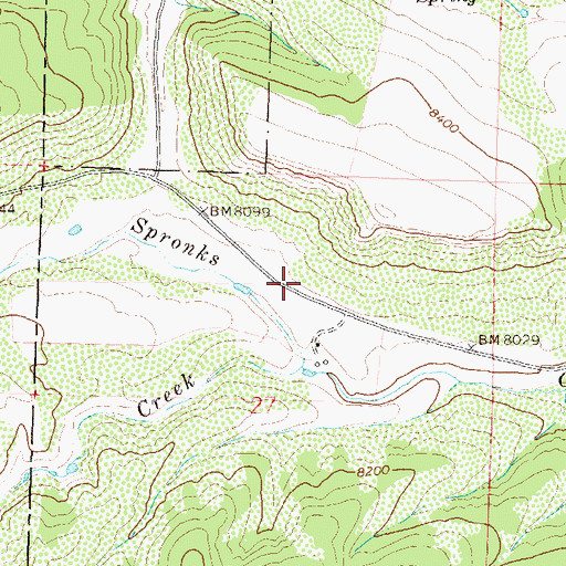 Topographic Map of South Spronks Creek, CO