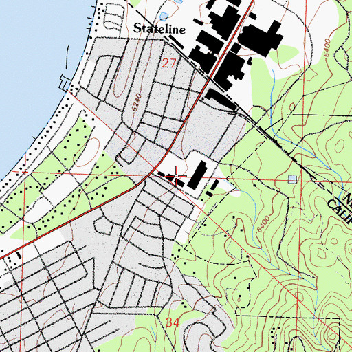 Topographic Map of Tahoe Crescent V Shopping Center, CA