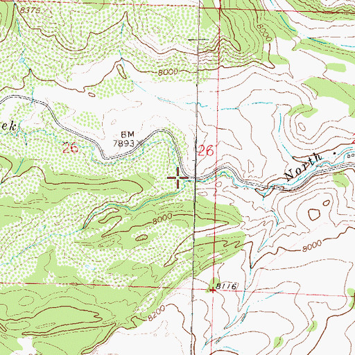 Topographic Map of Spronks Creek, CO