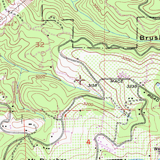Topographic Map of Bills Apple Orchard, CA