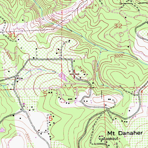 Topographic Map of Bolsters Hilltop Ranch, CA