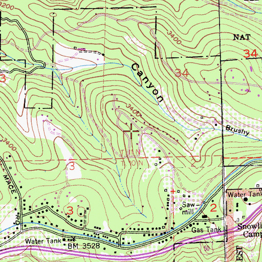 Topographic Map of Cedar Grove, CA