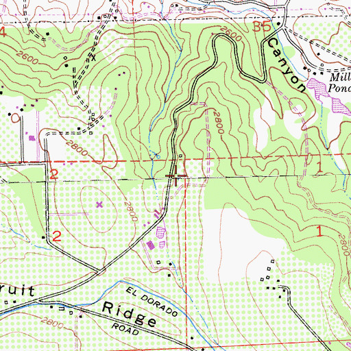 Topographic Map of El Dorado Orchards, CA