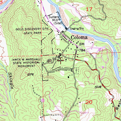 Topographic Map of Emmanuel Episcopal Church, CA