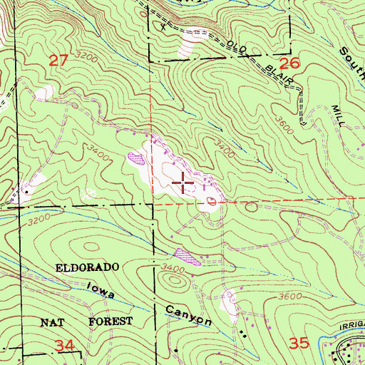 Topographic Map of Ghost Mountain Campground, CA