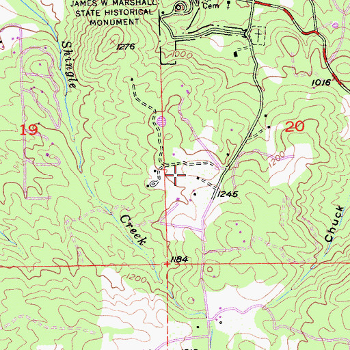 Topographic Map of Gold Hill Vineyard, CA