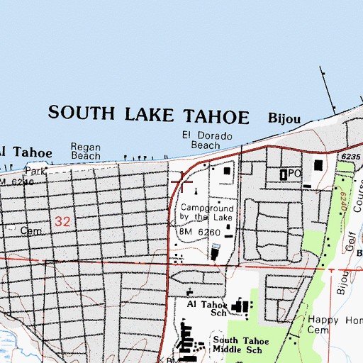 Topographic Map of Heavenly Valley Seventh Day Adventist Church, CA