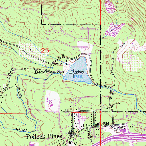 Topographic Map of Long Canyon Forebay, CA