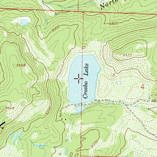 Topographic Map of Crosho Lake, CO