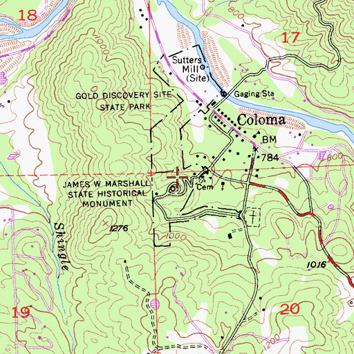 Topographic Map of Marshalls Cabin, CA