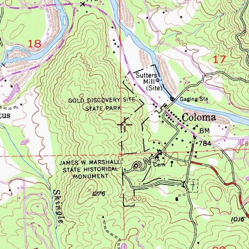 Topographic Map of Monument Trail, CA