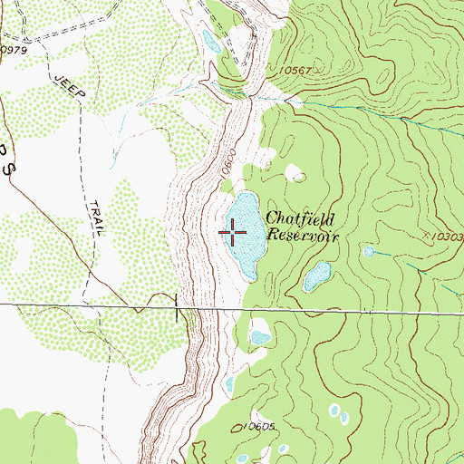 Topographic Map of Chatfield Reservoir, CO