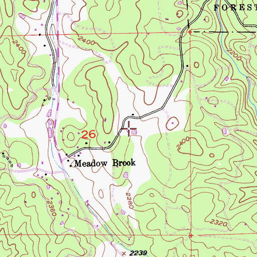 Topographic Map of North Star Tree Farm, CA