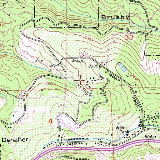 Topographic Map of O'Hallorans Apple Trail Ranch, CA