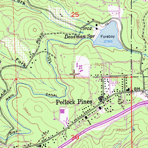 Topographic Map of Pinewood Elementary School, CA
