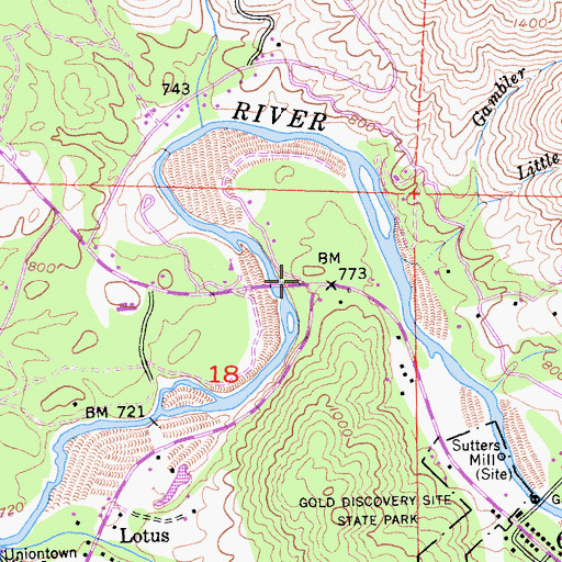 Topographic Map of Ponderosa Park Picnic Area, CA