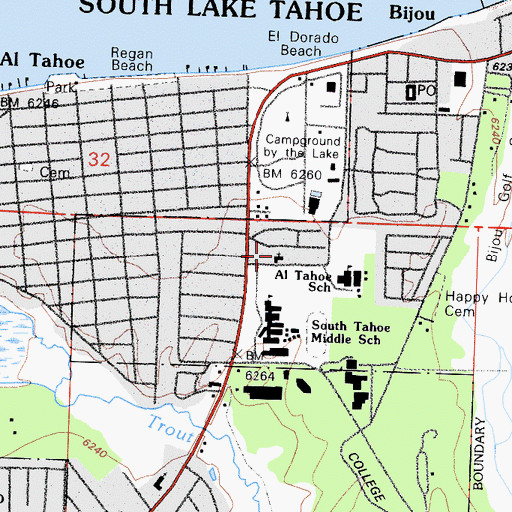 Topographic Map of Saint Theresas Catholic Church, CA